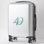 Sticker 49e fête d'anniversaire Turquoise Quarante-neuf an (Sur valise)
