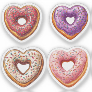 Sticker 4 beignets de coeur