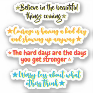 Sticker 4 citations inspirantes pour les collégiens   