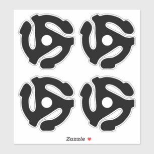 Sticker 4 COOL Retro Vintage Black 45 espacer DJ