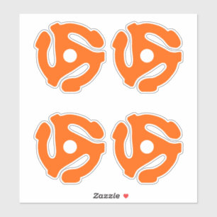 Sticker 4 COOL Retro Vintage Orange 45 espaceur DJ