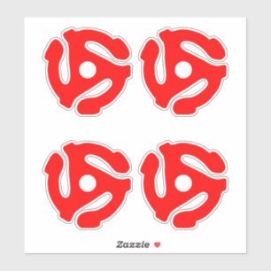 Sticker 4 COOL Retro Vintage Red 45 espacer DJ