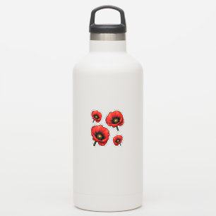 Sticker 4 coquelicots rouges