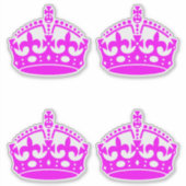Sticker 4 Garder calme Couronne rose Fuchsia (Devant)