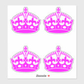 Sticker 4 Garder calme Couronne rose Fuchsia (Feuille)