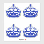 Sticker 4 Gardez le calme bleu couronne (Feuille)