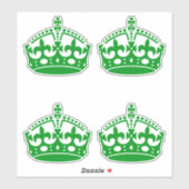 Sticker 4 Gardez le calme vert couronne (Feuille)