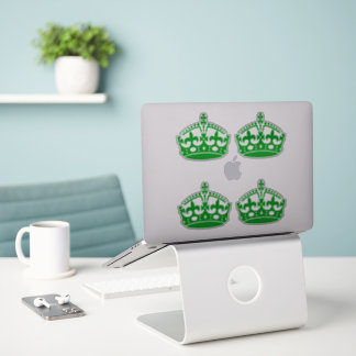 Sticker 4 Gardez le calme vert couronne