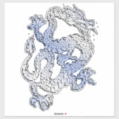 Sticker 4 impressions de dragon de style Chrome (Feuille)