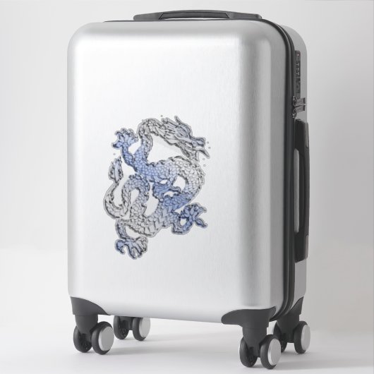 Sticker 4 impressions de dragon de style Chrome (Sur valise)