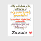 Sticker 4 Inspirational Quotes for Elementary Students |  (Feuille)