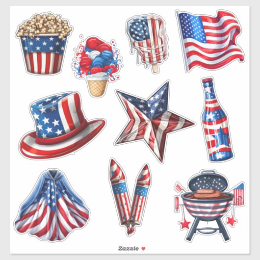 STICKER 4 JUILLET 1 (Feuille)