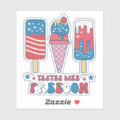 Sticker 4 juillet Blanc Rouge Bleu Goût Comme Liberté (Feuille)