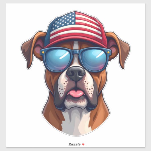 Sticker 4 juillet boîte (Feuille)