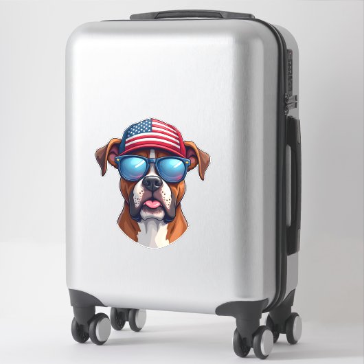 Sticker 4 juillet boîte (Sur valise)