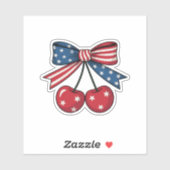 Sticker 4 juillet cerise Coquette USA (Feuille)