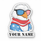 Sticker 4 juillet d'aigle américain (Recto)