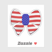 Sticker 4 juillet drapeau patriotique mignon usa ruban arc (Feuille)