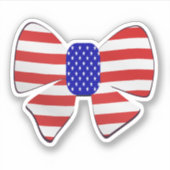 Sticker 4 juillet drapeau patriotique mignon usa ruban arc (Devant)