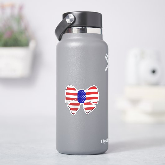 Sticker 4 juillet drapeau patriotique mignon usa ruban arc (HydroFlask)