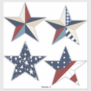 Sticker 4 juillet Étoiles patriotiques