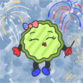 Sticker 4 juillet Feu de travail Holiday Freedom Pickle (Recto)