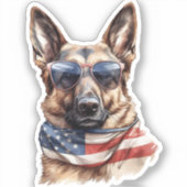 Sticker 4 juillet gros chien (Recto)