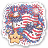Sticker 4 juillet jour de l'indépendance (Devant)