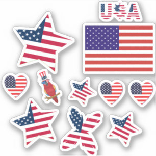 Sticker 4 juillet Jour indépendant Jour indépendant Drapea