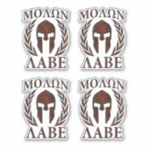 Sticker 4 Molon Labe Laurels guerriers spartiates (Devant)
