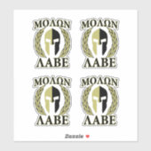 Sticker 4 Molon Labe Laurels guerriers spartiates (Feuille)