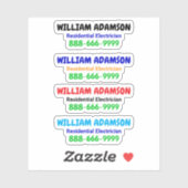 Sticker 4 Numéro de téléphone de l'électricien promotionne (Feuille)