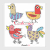 Sticker 4 Oiseaux amusants Thunder_Cove (Feuille)