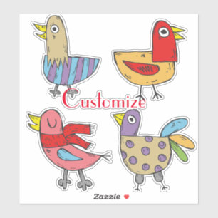 Sticker 4 Oiseaux amusants Thunder_Cove