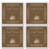 Sticker 4 pcs café Brown Vintage (Devant)