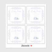 Sticker 4 pcs thé blanc personnalisé Vintage (Feuille)