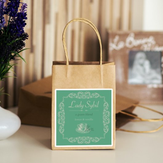 Sticker 4 pcs thé vert personnalisé Vintage