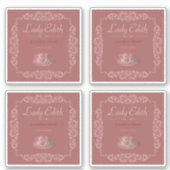 Sticker 4 pcs Vintage roobios thé rouge (Devant)