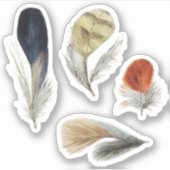Sticker 4 plumes d'oiseau (Devant)