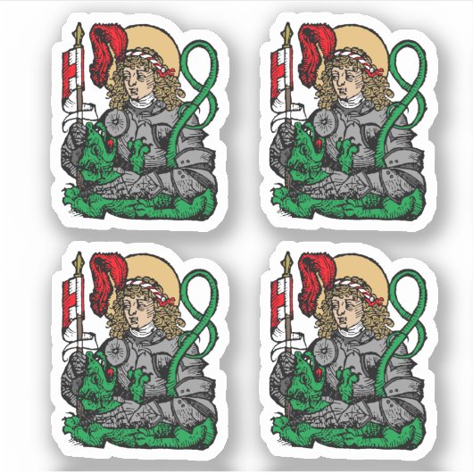 Sticker 4-up St. George et le Dragon (Nuremberg) (Devant)