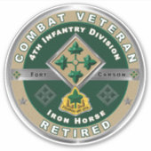 Sticker 4e division d'infanterie Voiture de vétéran retrai (Devant)