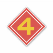 Sticker 4th Division des Marines Forces militaires des Éta (Devant)