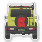 Sticker 4x4 petit suv vert personnalisé arrière (Devant)