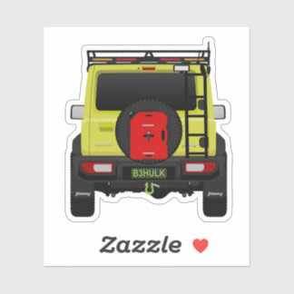 Sticker 4x4 petit suv vert personnalisé arrière