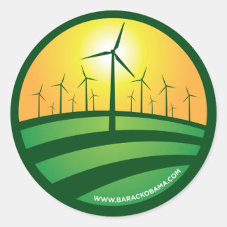 Sticker 4x4 rond Obama Winds of Change