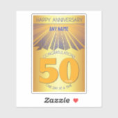 Sticker 50 ans | Golden Ray 12 étapes NOM PERSONNALISÉ (Feuille)