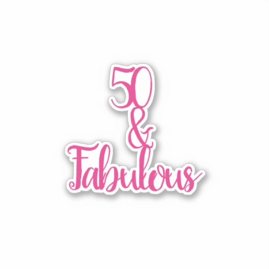 Sticker 50 Et Fabuleux Joyeux 50e Anniversaire Elegant 202 (Devant)