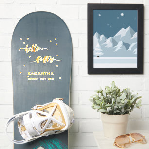 Sticker 50e anniversaire bonjour cinquante or nom autocoll