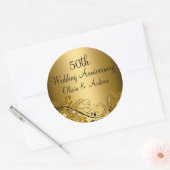 Sticker 50e Anniversaire Gold Diamond Floral (Enveloppe)