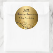 Sticker 50e Anniversaire Gold Diamond Floral (Sac)